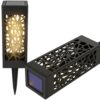 LAMPA LAMPKA SOLARNA KWADRATOWA 39x6CM CIEPŁY BIAŁY 8 SZT