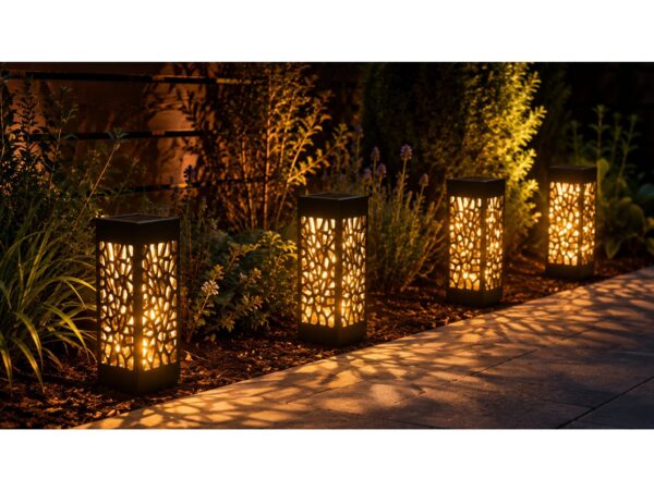 LAMPA LAMPKA SOLARNA KWADRATOWA 39x6CM CIEPŁY BIAŁY 8 SZT