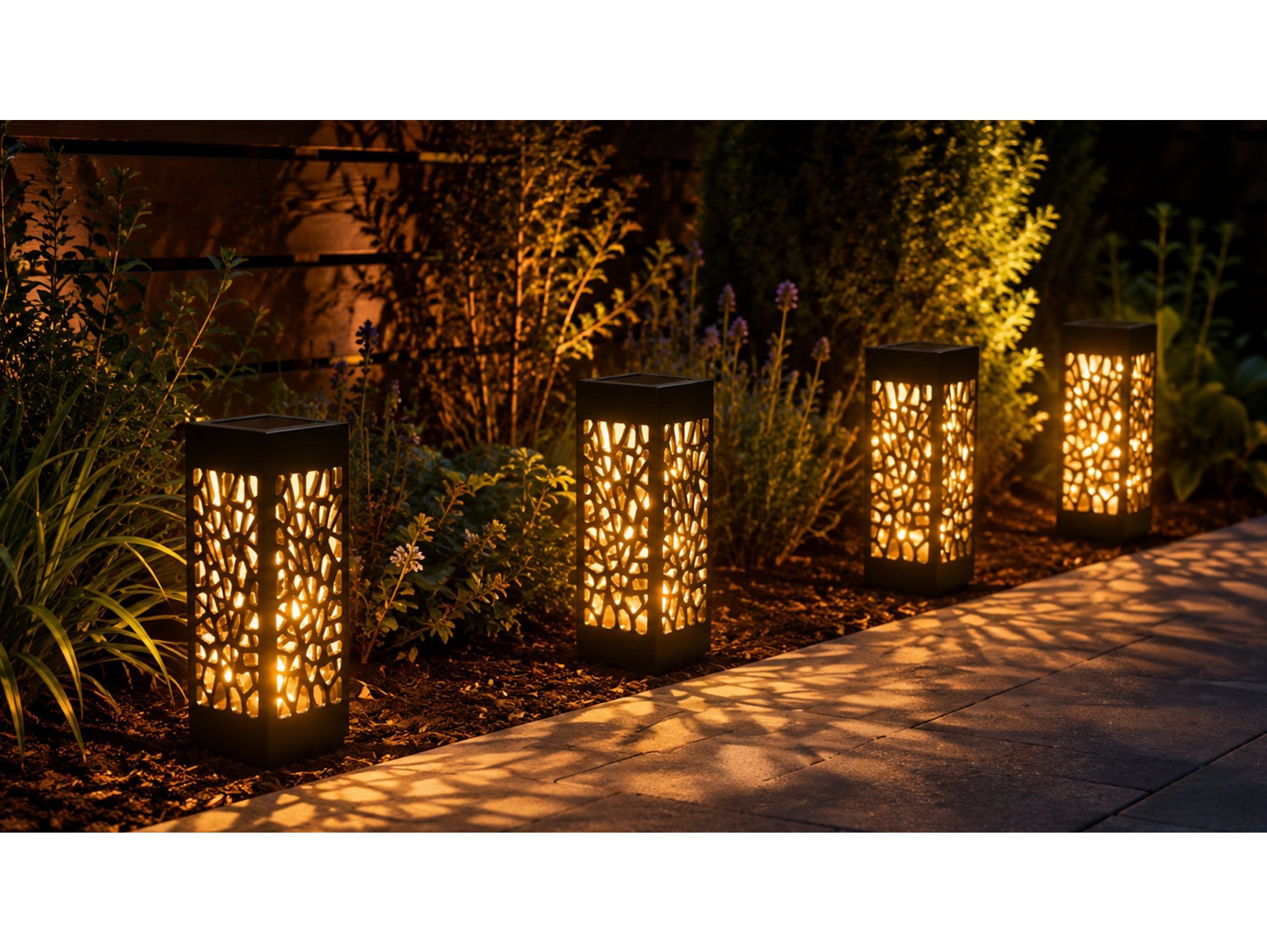 LAMPA LAMPKA SOLARNA KWADRATOWA 39x6CM CIEPŁY BIAŁY 8 SZT