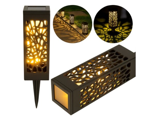 LAMPA LAMPKA SOLARNA KWADRATOWA 39x6CM CIEPŁY BIAŁY 8 SZT