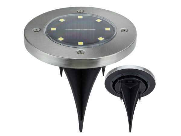 LAMPA OGRODOWA NAJAZDOWA SOLARNA 8 LED - biały ciepły