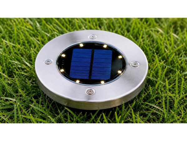 LAMPA OGRODOWA NAJAZDOWA SOLARNA 8 LED - biały ciepły