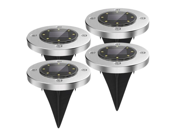 LAMPA OGRODOWA NAJAZDOWA SOLARNA 8 LED - biały ciepły