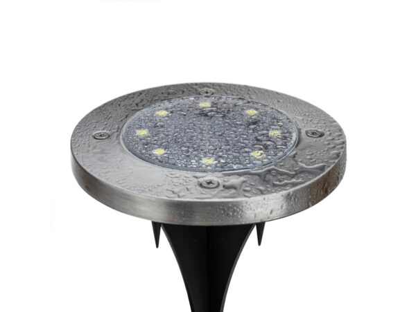 LAMPA OGRODOWA NAJAZDOWA SOLARNA 8 LED - biały ciepły