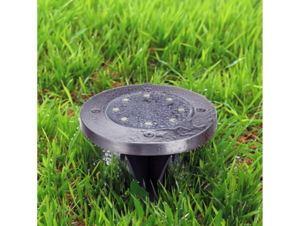 LAMPA OGRODOWA NAJAZDOWA SOLARNA 8 LED - biały ciepły