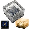 LAMPA OGRODOWA NAJAZDOWA SOLARNA KOSTKA LODU 7x7cm - ciepły biały