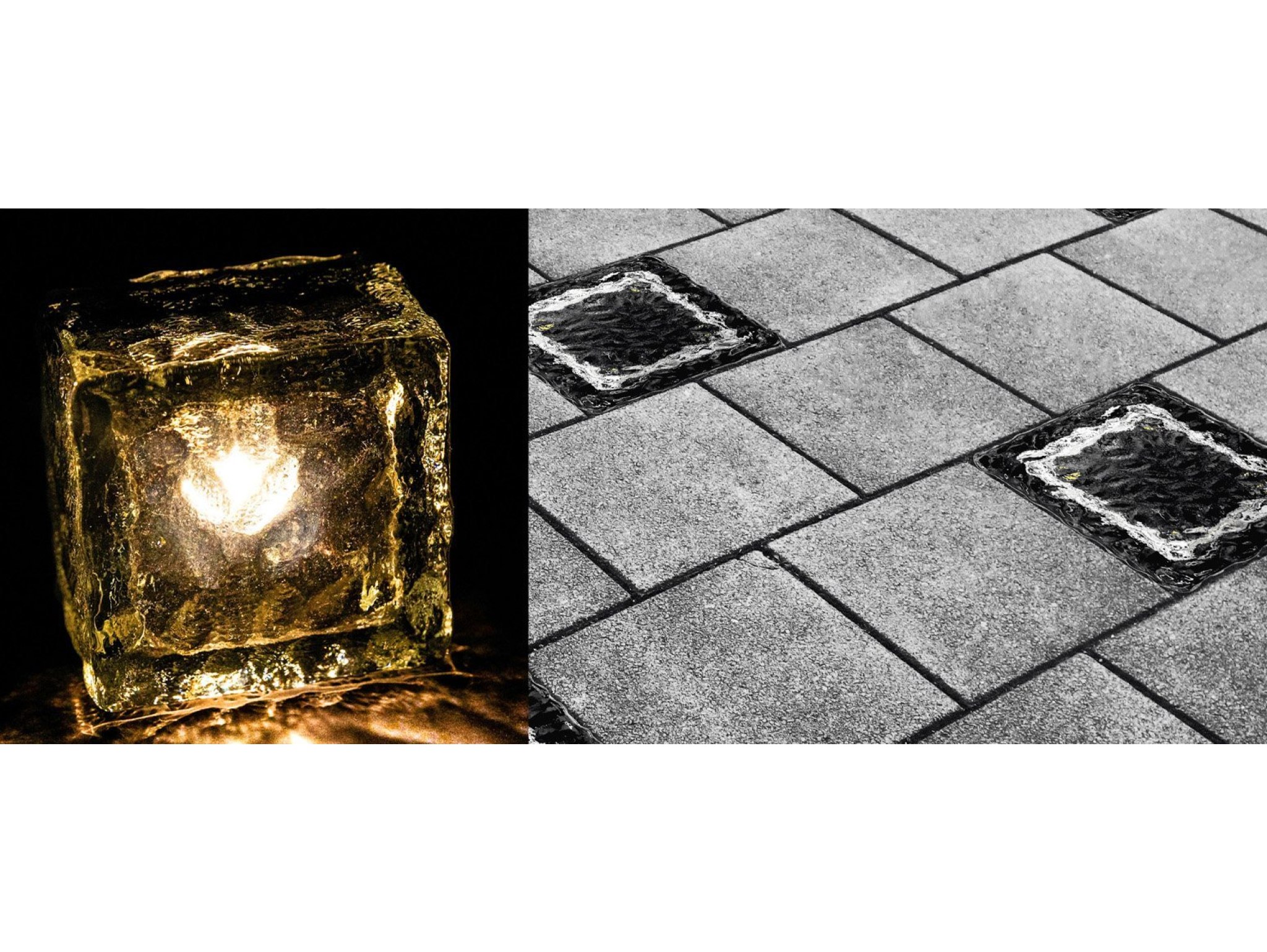 LAMPA OGRODOWA NAJAZDOWA SOLARNA KOSTKA LODU 7x7cm - ciepły biały