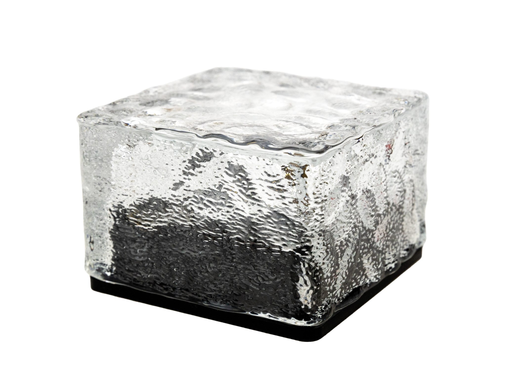 LAMPA OGRODOWA NAJAZDOWA SOLARNA KOSTKA LODU 7x7cm - ciepły biały