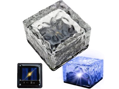 LAMPA OGRODOWA NAJAZDOWA SOLARNA KOSTKA LODU 7x7cm - niebieski