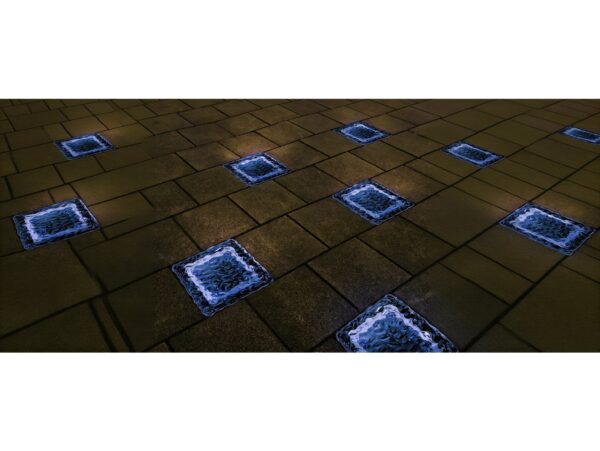 LAMPA OGRODOWA NAJAZDOWA SOLARNA KOSTKA LODU 7x7cm - niebieski