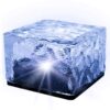 LAMPA OGRODOWA NAJAZDOWA SOLARNA KOSTKA LODU 7x7cm - niebieski