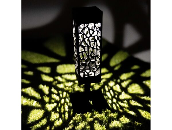 LAMPA OGRODOWA SOLARNA AŻUROWA ZIMNY BIAŁY 4 SZT