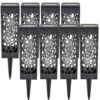 LAMPA OGRODOWA SOLARNA AŻUROWA ZIMNY BIAŁY 8 SZT