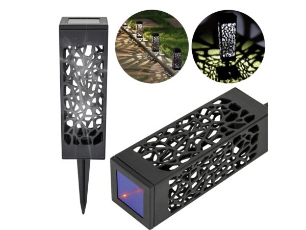 LAMPA OGRODOWA SOLARNA AŻUROWA ZIMNY BIAŁY 8 SZT