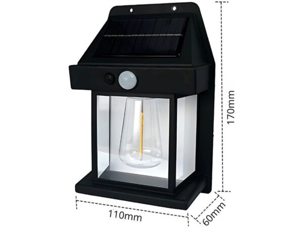 LAMPA SOLARNA KINKIET 3 TRYBY 13,5x9,5x5cm