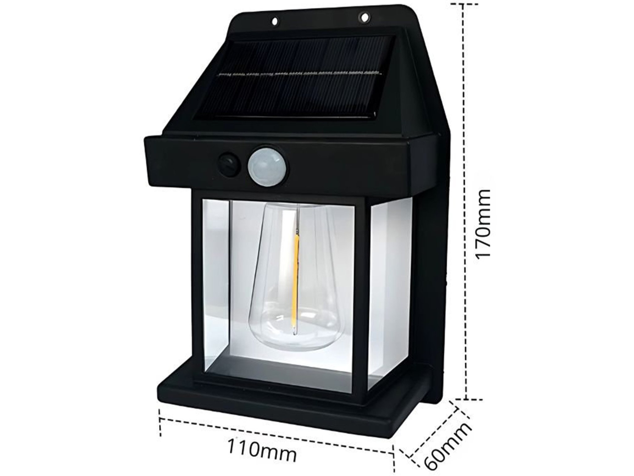 LAMPA SOLARNA KINKIET 3 TRYBY 13,5x9,5x5cm