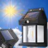 LAMPA SOLARNA KINKIET 3 TRYBY 13,5x9,5x5cm