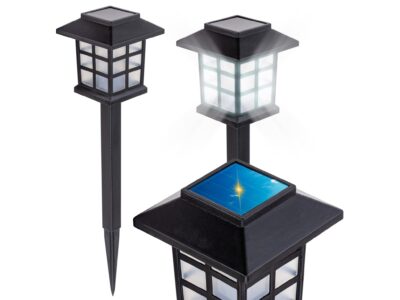 LAMPA SOLARNA LED LATARNIA - 28cm zimny biały