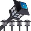 LAMPA SOLARNA LED LATARNIA 28CM ZIMNY BIAŁY 4SZT