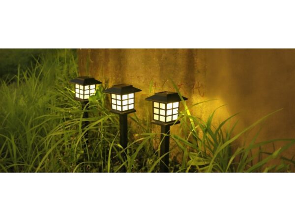 LAMPA SOLARNA LED LATARNIA 38CM ZIMNY BIAŁY 4SZT