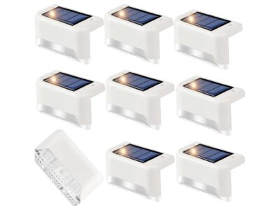 LAMPKA LAMPA SOLARNA KRAWĘDZIOWA 1 LED 8x4,5x4,2cm - biały/zimny biały 8szt