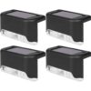 LAMPKA LAMPA SOLARNA KRAWĘDZIOWA 1 LED 8x4,5x4,2cm - czarny/zimny biały 4szt