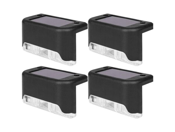 LAMPKA LAMPA SOLARNA KRAWĘDZIOWA 1 LED 8x4,5x4,2cm - czarny/zimny biały 4szt