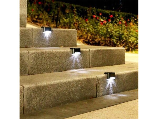 LAMPKA LAMPA SOLARNA KRAWĘDZIOWA 1 LED 8x4,5x4,2cm - czarny/zimny biały 4szt