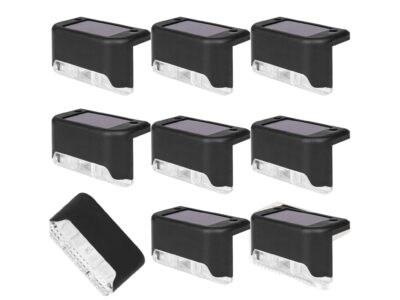 LAMPKA LAMPA SOLARNA KRAWĘDZIOWA 1 LED 8x4,5x4,2cm - czarny/zimny biały 8szt