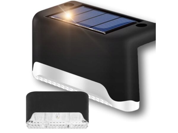 LAMPKA LAMPA SOLARNA KRAWĘDZIOWA 1 LED 8x4,5x4,2cm - czarny/zimny biały 8szt