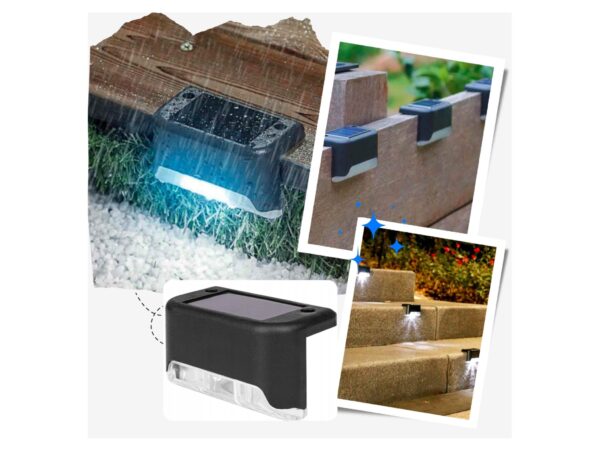 LAMPKA LAMPA SOLARNA KRAWĘDZIOWA 1 LED 8x4,5x4,2cm - czarny/zimny biały 8szt