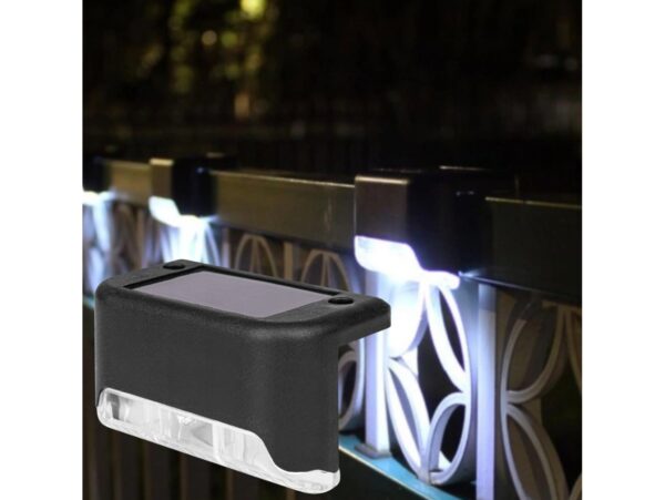 LAMPKA LAMPA SOLARNA KRAWĘDZIOWA 1 LED 8x4,5x4,2cm - czarny/zimny biały 8szt
