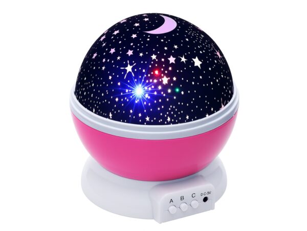 LAMPKA NOCNA NA USB KULA GWIAZDKI PROJEKTOR - różowy