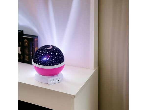 LAMPKA NOCNA NA USB KULA GWIAZDKI PROJEKTOR - różowy