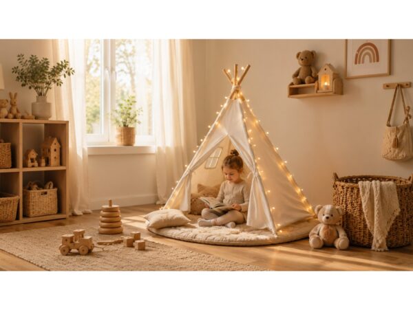 NAMIOT DLA DZIECI DOMEK TIPI 80x80x110cm - beżowy