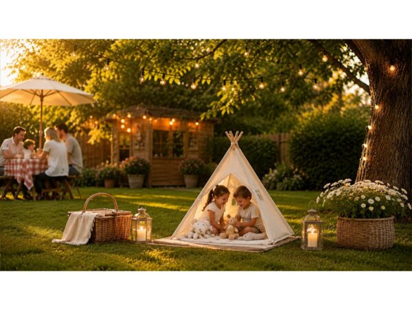 NAMIOT DLA DZIECI DOMEK TIPI 80x80x110cm - beżowy