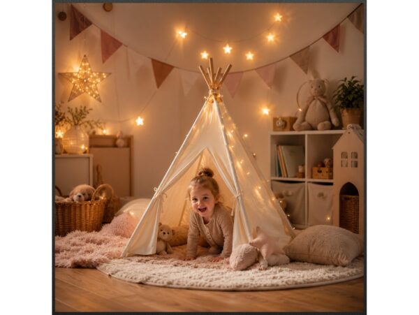 NAMIOT DLA DZIECI DOMEK TIPI 80x80x110cm - beżowy