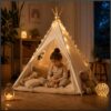 NAMIOT DLA DZIECI DOMEK TIPI 80x80x110cm - beżowy