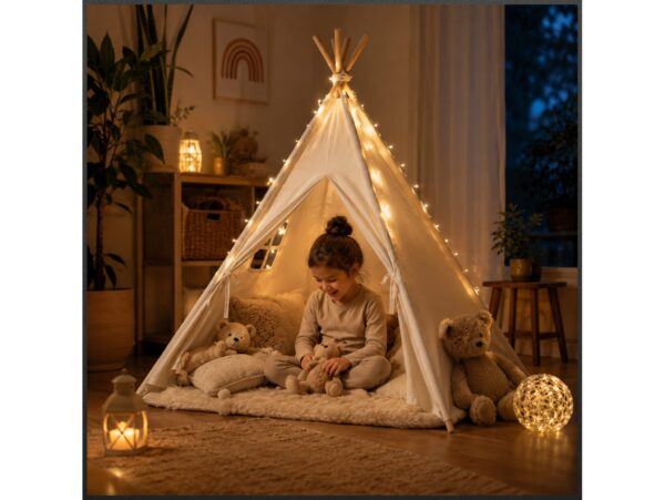 NAMIOT DLA DZIECI DOMEK TIPI 80x80x110cm - beżowy