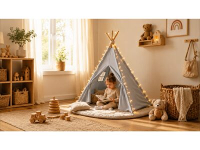 NAMIOT DLA DZIECI DOMEK TIPI 80x80x110cm - szary