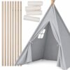 NAMIOT DLA DZIECI DOMEK TIPI 80x80x110cm - szary