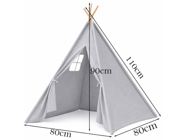 NAMIOT DLA DZIECI DOMEK TIPI 80x80x110cm - szary
