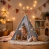 NAMIOT DLA DZIECI DOMEK TIPI 80x80x110cm - szary