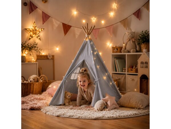 NAMIOT DLA DZIECI DOMEK TIPI 80x80x110cm - szary