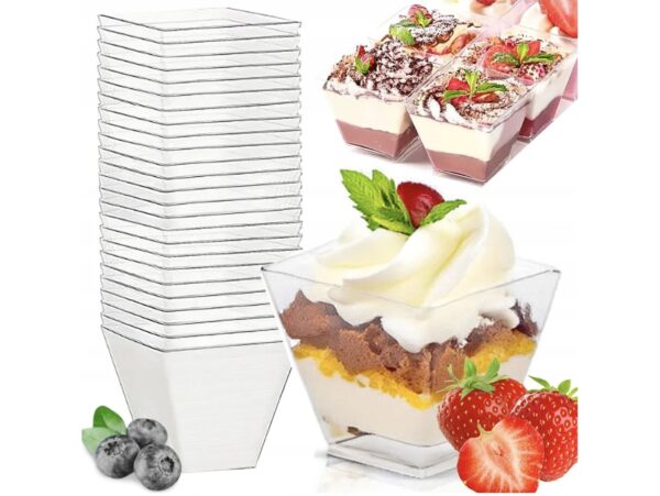 POJEMNIKI PUCHARKI NA DESERY SOSY 50SZT 60ML