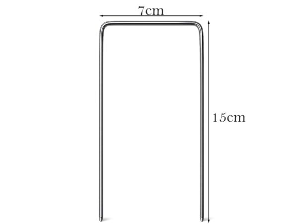 SZPILKI DO AGROWŁÓKNINY METALOWE 100SZT 150 mm x 70 mm