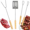 ZESTAW AKCESORIA GRILL CHWYTAK ŁOPATKA SZPIKULEC 3