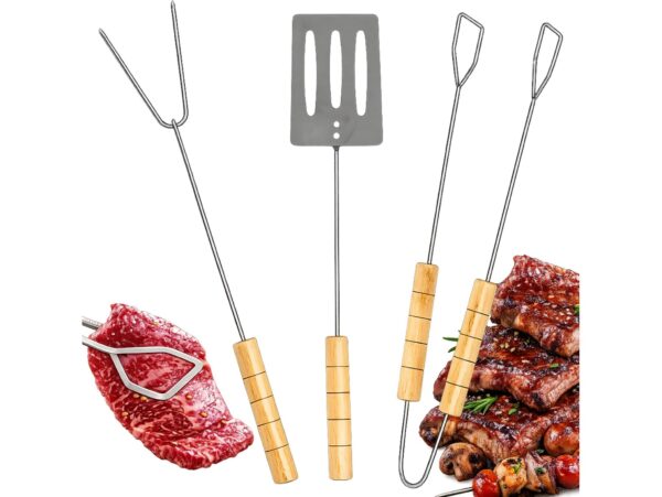 ZESTAW AKCESORIA GRILL CHWYTAK ŁOPATKA SZPIKULEC 3