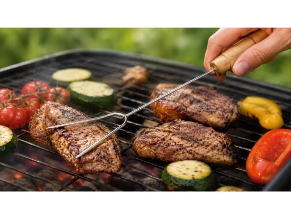 ZESTAW AKCESORIA GRILL CHWYTAK ŁOPATKA SZPIKULEC 3