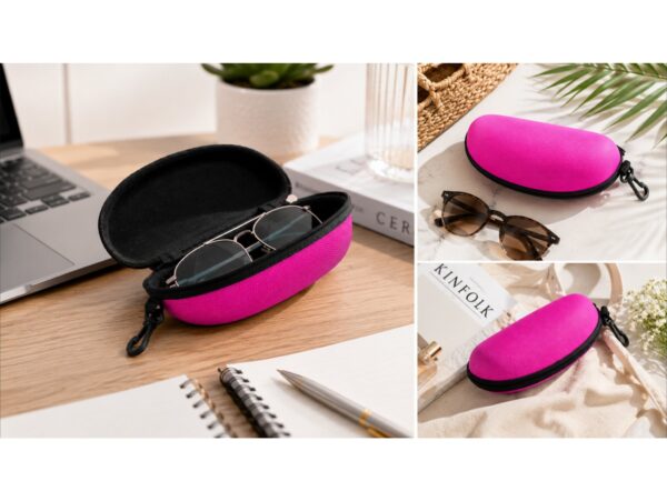 ETUI NA OKULARY TWARDE 17x8,5cm - różowe
